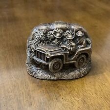 Vintage SyrocoWood Army Jeep & Soldiers in the Brush rare Syracuse, NY picture