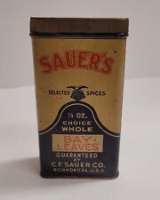 Vintage Sauers Spices Bay Leaves Advertising 4.75