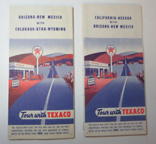TWO TOUR WITH TEXACO Road Maps CA, NV,AZ,NM,CO,WY 1952 picture
