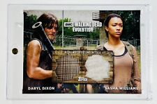 TOPPS WALKING DEAD EVOLUTION DUAL RELIC CARD DARYL/SASHA  #15/50 picture