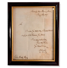 Antique Framed Bank Letter Frederick Laurs Branch Bank Elie Beatty Esquire 1817 picture