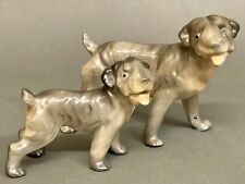 Marvelous Vintage Set of Two Erphila  Blue Terrier  Germany Porcelain Figurine picture