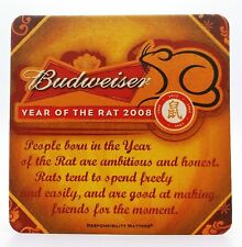 2008 Anheuser Busch Budweiser Year of The Rat Beer Coaster-4PS04 picture