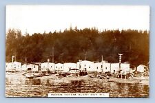 RPPC Indian Totems in Village Albert Bay British Columbia BC Canada Postcard N14 picture