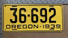 1939 Oregon license plate 36 692 YOM DMV great pre-war CLASSIC CAR 13680 picture