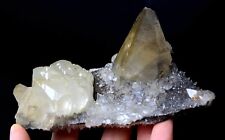 266g Natural Perfect Dipyramidal Yellow Calcite CLUSTER Mineral Specimen/China picture