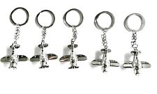 5 PACK 3D Airplane Model Keychain Key Ring Creative Aircraft Keyfob picture