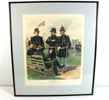 Antique Reprint Framed Litho in excellent Condition Staff & Line Officers 1888 picture