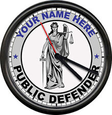 Personalized Public Defender Attorney Lawyer Law Office Sign Name Wall Clock picture