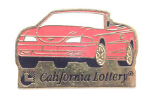 Red Convertible Car California Lottery Gold Tone Vintage Lapel Pin picture