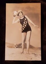 RPPC Pretty Japanese Girl On The Beach With Beachball. Fashion In Swimsuits. picture