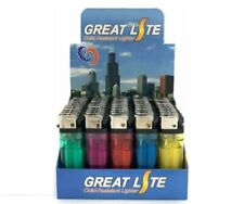 50 bulk wholesale Disposable Lighters, multicolor, with display packaging picture