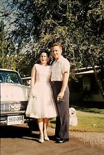 RV16 ORIGINAL KODACHROME 1960s 35MM SLIDE BEAUTIFUL COUPLE CLASSIC CHRYSLER picture