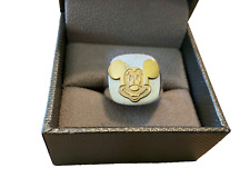 DISNEY 14K GF Mickey Mouse on Sterling Silver Men's Signet Ring Size 10.5 picture