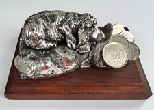 Dog & Money Figurine Vintage Desk Sterling Silver 925 Animal Decor Collectibles picture