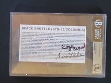 astronauts SUSAN STILL & RODGER COUCH autographed NASA  STS-83 CARD BECKETT SLAB picture