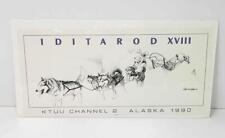 Vintage 1990 Alaska Iditarod XVIII Poster Dog Sled Musher Wright Art KTUU TV picture