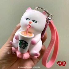 2022 Starbucks  China Pink Sakura Cat Vivicat Keychain New   picture
