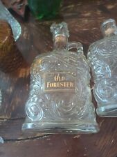 Two VTG OLD FORESTER 1952 KY BOURBON Whiskey DECANTER Embossed Swirls & Handle picture