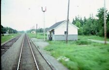CN CANADIAN NATIONAL Railroad Train Station Depot at Speed Original Photo Slide picture