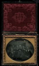 1850S AMBROTYPE PHOTO 1/6 OUTDOOR LDS MORMON PLURAL MARRIAGE picture