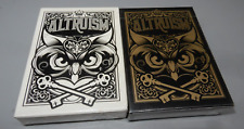 ALTRUISM pair Owl Light & Dark Playing Card deck NEW/SEALED Blue Crown picture
