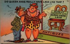 Vintage Cartoon Couple Antiques Comic Humor Tichnor Postcard D239 picture