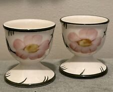 Vintage Villeroy & Boch Egg Cup Pair Wild Rose Germany Fine China Set 1970’s EUC picture