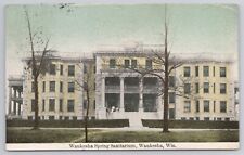 Waukesha Spring Sanitarium Wisconsin WI 1910 Postcard Hospital Mental Illness picture