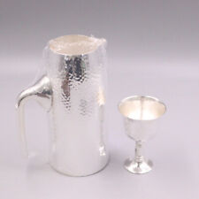 999 Pure Silver Wine Cup Handmade Hammertone Finishes WINE DECANT ER Wine Sets picture