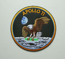 APOLLO 11 SPACE TRAVEL NASA ASTRONAUTS EMBROIDERED 4 INCH ROUND IRON ON PATCH picture