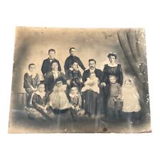 Victorian Family Photo 16x20 Children German? Creepy Antique 1890s  picture