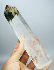 0.93lb Natural Clear Green Red Phantom Quartz Crystal Obelisk Wand Point Healing picture