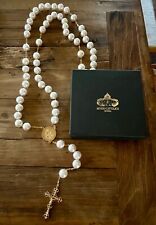 RARE PEARL WALL ROSARY FROM VATICAN  GIFTSHOP W/BOX MONDO COTTOLICO ROME picture