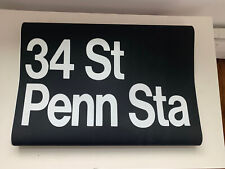 NY NYC SUBWAY ROLL SIGN 34 STREET PENN STATION IRT BROADWAY MIDTOWN MANHATTAN picture
