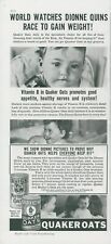 1936 Quaker Oats Dionne Quintuplets Race To Gain Weight Vintage Print Ad GH1 picture