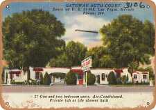Metal Sign - Nevada Postcard - Gateway Auto Court, South on U.S. 91 - 466, Las picture