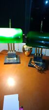 vintage green marble and brass bank lamps picture