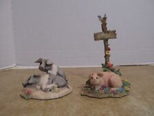 Lowell Davis 2 Figurines  The Orphan (pigs)  & Don't Pick The Flowers (Pig) picture