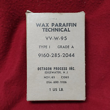 Vintage Nov. 1965 Wax Paraffin Technical VV-W-95 Grade A Type 1 (CL28) picture