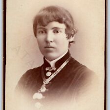 c1870s Eau Claire, Wis Girl CDV Short Hair Photo MW Burns ID'd Miss Kennedy H34 picture