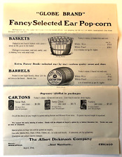 SANTA CLAUS Shelled POPCORN 1904 Advertising Broadside Carton Barrel or Basket picture