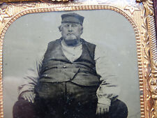 1860s 1/9th Plate Tintype Photograph Obese Fat Man Freak Photo - PH0 picture