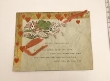 Antique German Valentine West Saxony Ribbon Gold Card unused Rare picture