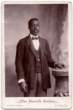 CIRCA 1890s CABINET CARD HANDSOME DAPPER AFRICAN AMERICAN MAN NORFOLK VIRGINIA picture