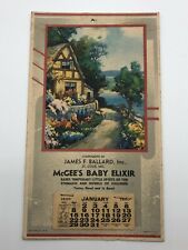 Antique 1940 Advertisement Calendar McGee's Baby Elixir James Ballard Banker MO picture