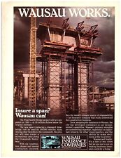 1982 Wausau Insurance Print Ad, West Seattle Bridge Project Under Construction picture