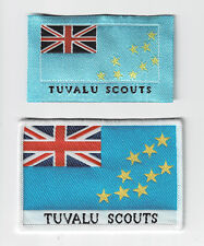 SCOUTS OF TUVALU - National Scout Flag Emblem Uniform Ribbon & Bound Patch SET picture