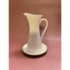 Lennox China Ribbed Design 24K Gold Rim Cream Pitcher with matching Saucer picture