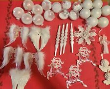 Lot Of 35 White Christmas Tree Ornaments  picture